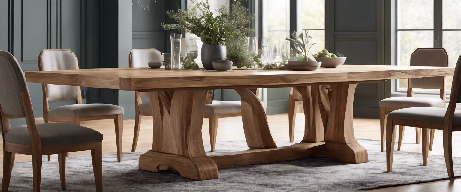 Custom solid oak dining table