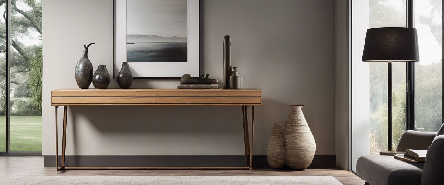 Modern oak console table