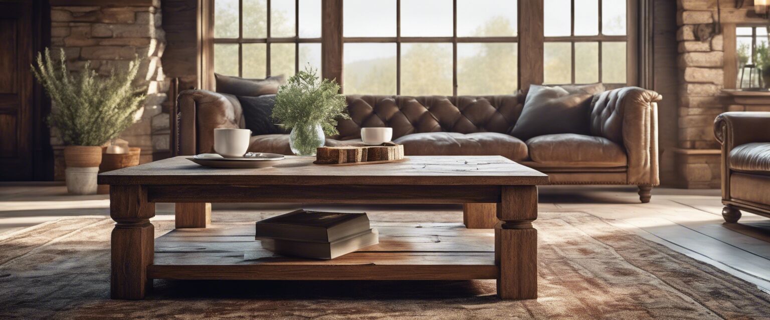 Rustic oak coffee table