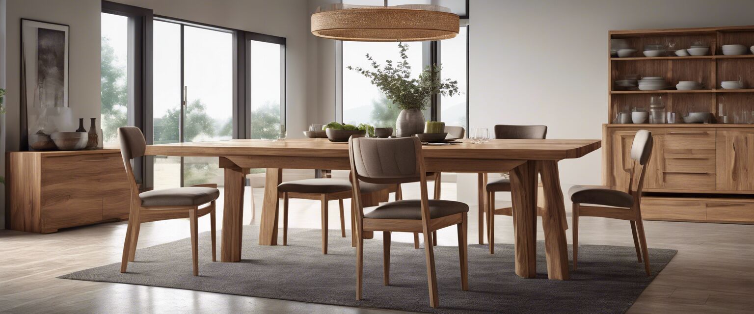 Modern solid oak dining table