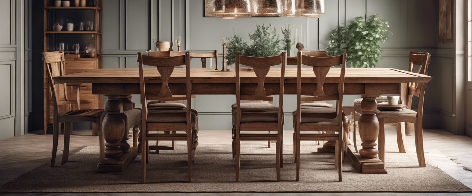 Rustic solid oak dining table