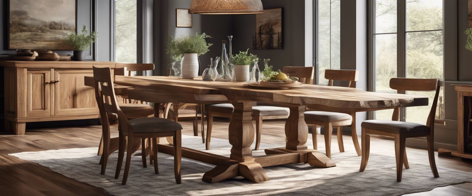 Solid oak dining table